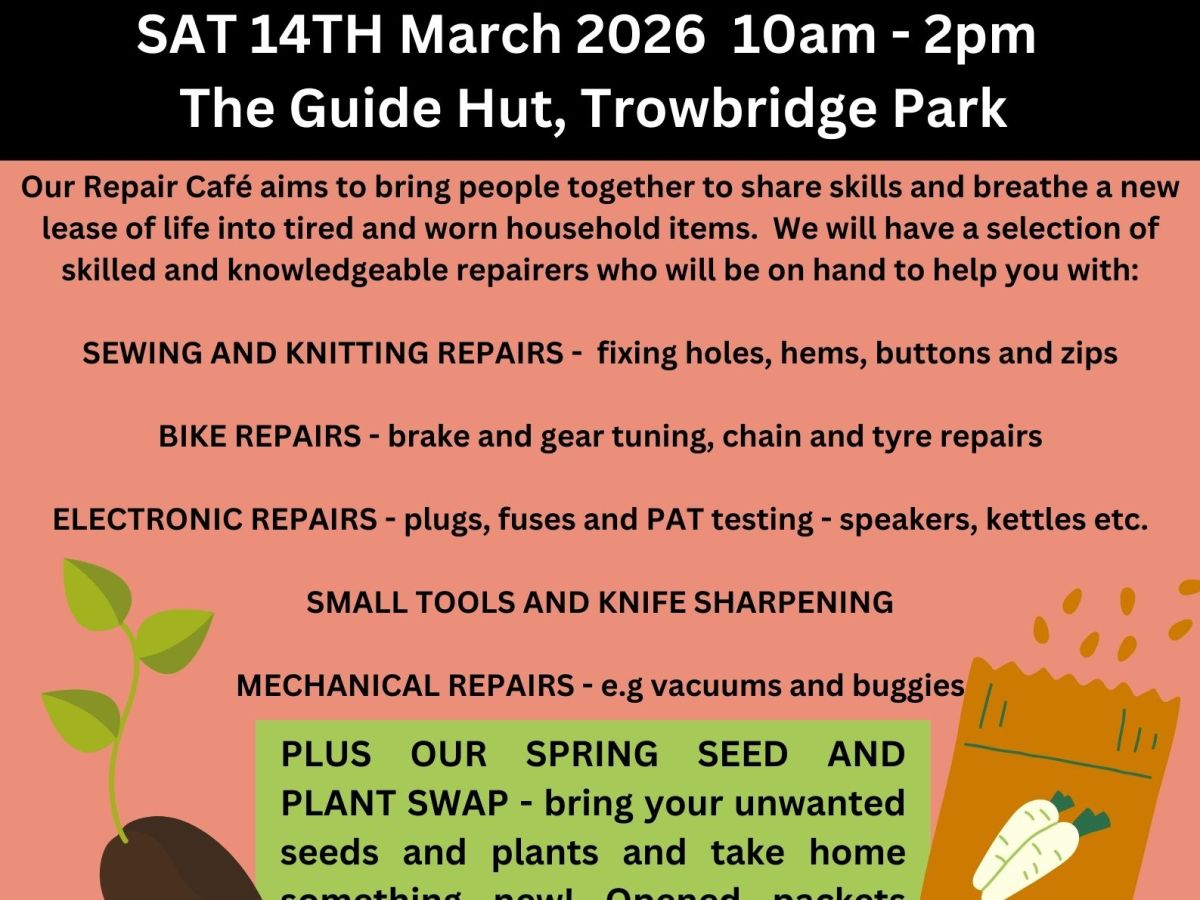 Spring Repair Café & Seed Swap        Sat 14th&nbsp;March